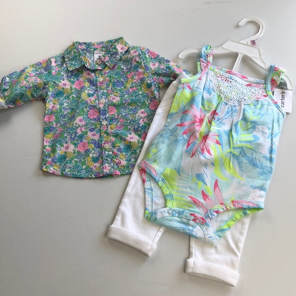 Neon Floral Baby Girl Bundle Size 9 month - Picture 1 of 6